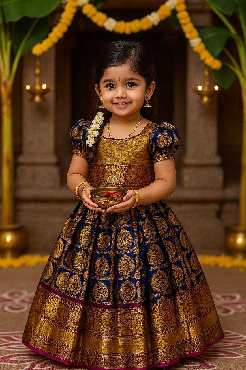 Ynf Pure Soft Shiffon KESH709 02 Kids Wear Wholesale Kids Gown Indian Wear For Kids Kids Wedding Outfits Manufacturer- Kids Exports