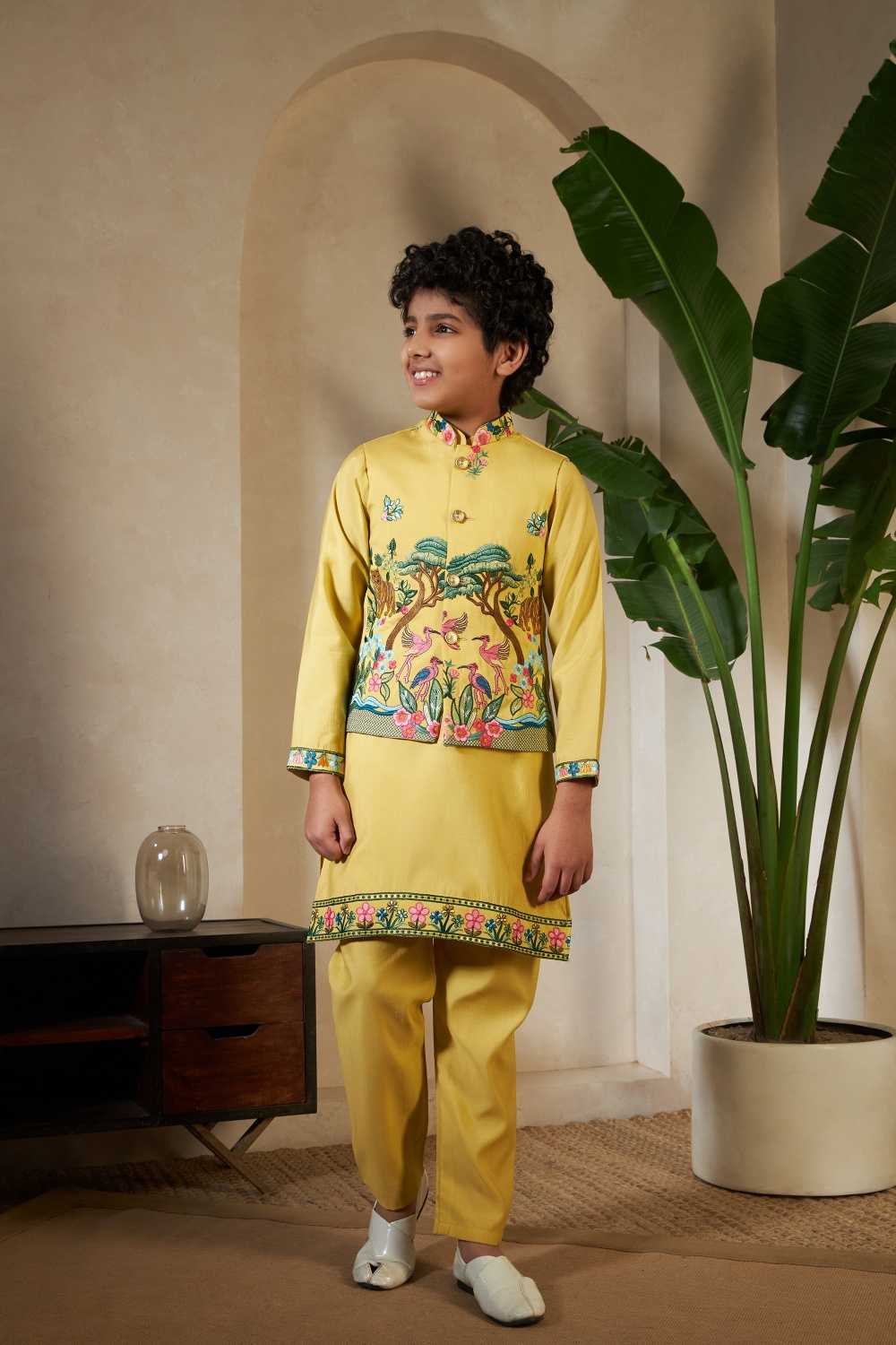 Ynf Silk RIN202 91061 ROYAL VANTARA Kids Wear Wholesale Boys Kurta Pyjama Kids Kurta Pajama Baby Boy Kurta Set Manufacturer- Kids Exports