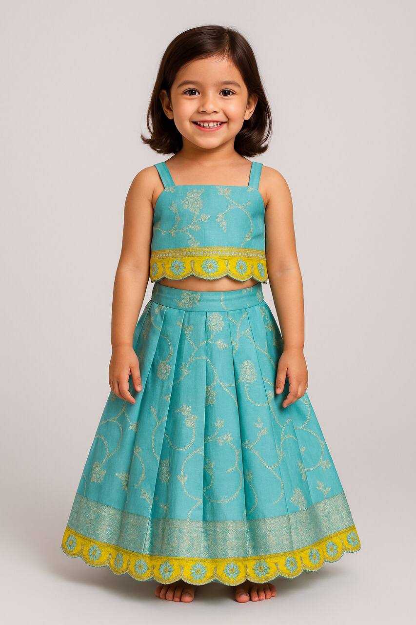 Ynf Soft Silk KESH709 09 Kids Wear Wholesale Kids Co-ord Set Ethnic Dresses For Kids Kids Lehenga Choli Manufacturer- Kids Exports