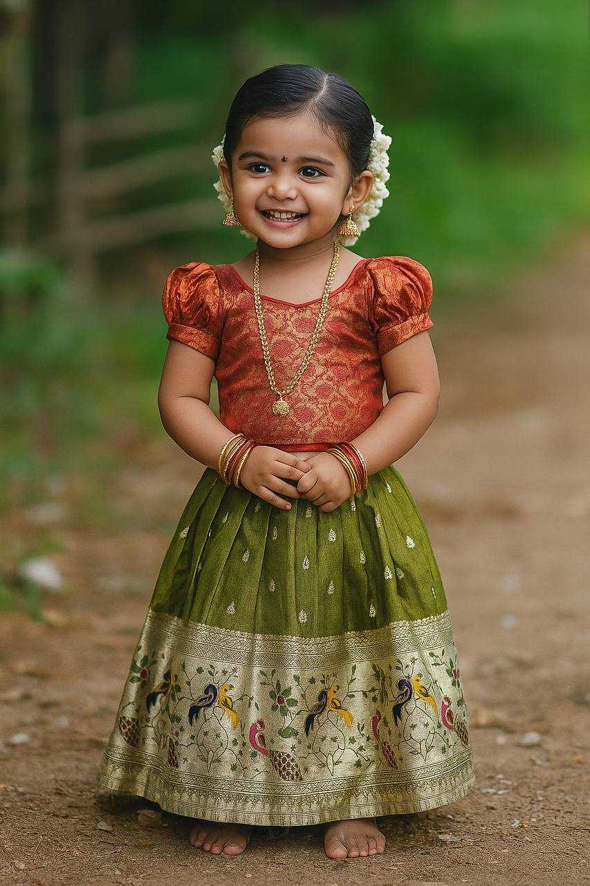 Ynf Soft Silk KESH709 23 Kids Wear Wholesale Kids Lehenga Kids Co-ord Set Kids Lehenga Choli Manufacturer- Kids Exports