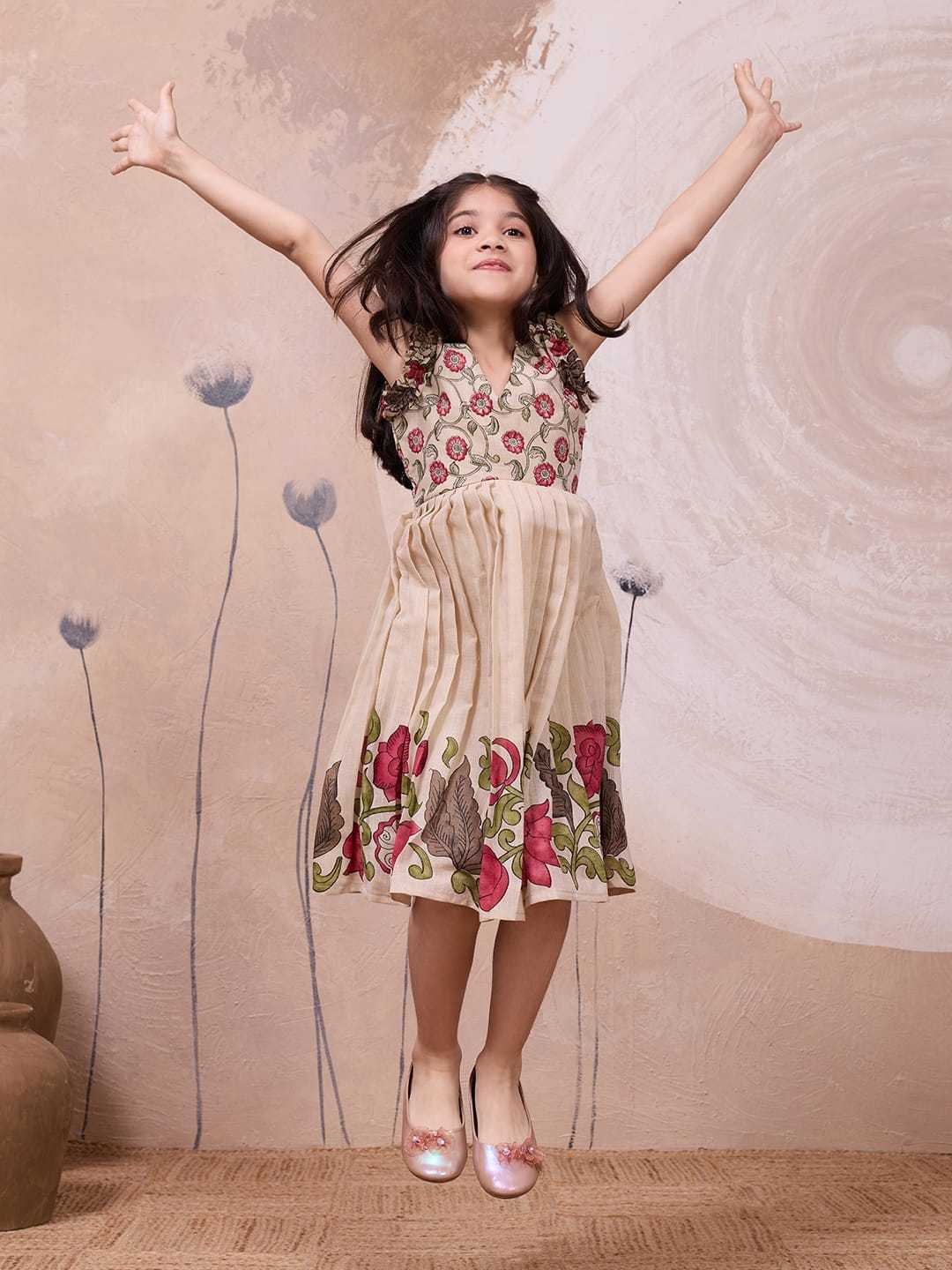 Ynf Cotton KESH249 2134 Kids Wear Wholesale Kids Gown Kids Ethnic Gowns Manufacturer- Kids Exports