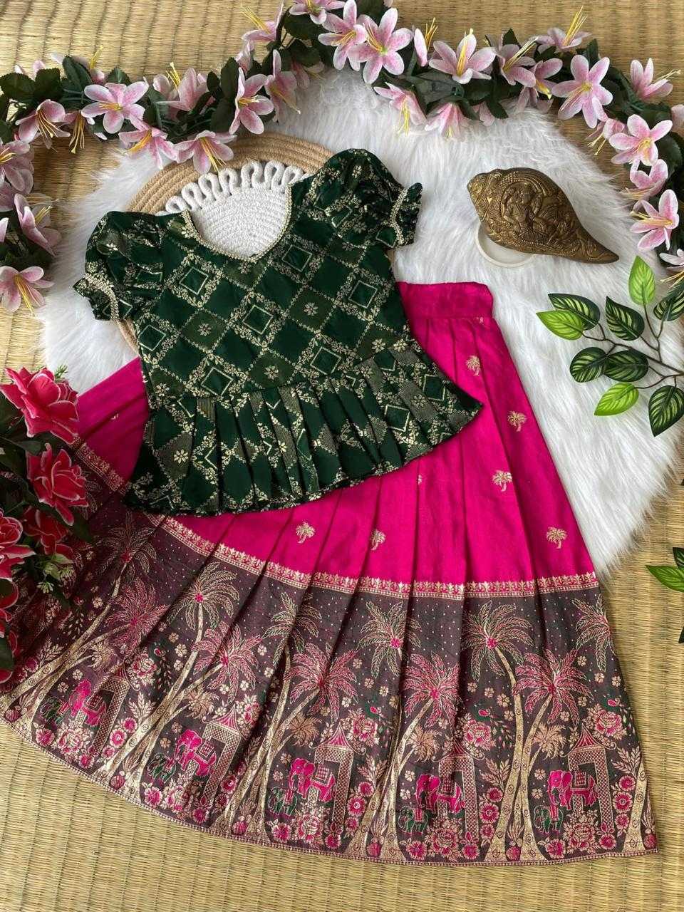 Ynf Dola Silk RIN235 sift Kids Wear Wholesale Kids Lehenga Kids Designer Frock Kids Party Wear Ethnic Manufacturer- Kids Exports