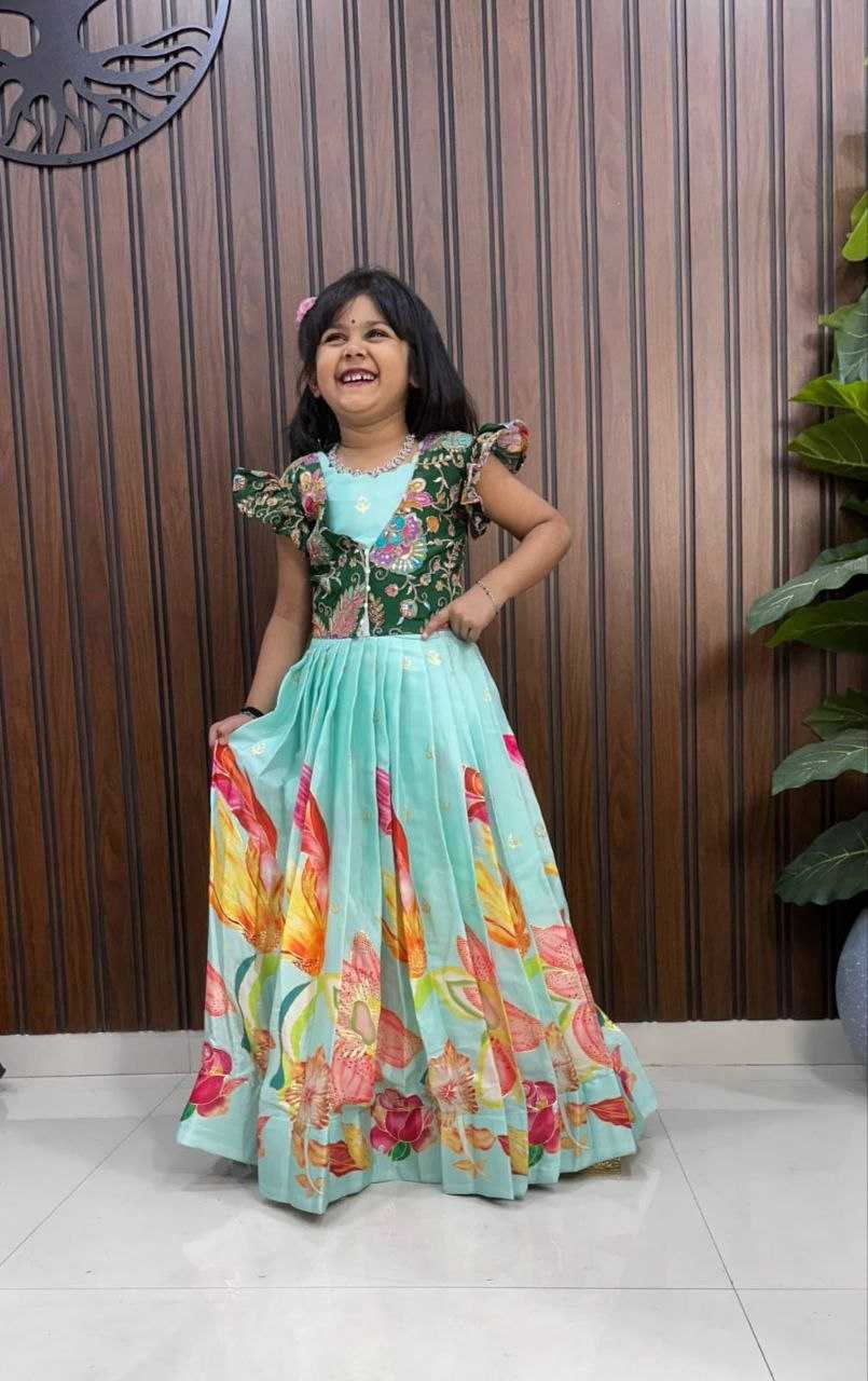 Ynf Heavy Crepe RIN161 ANJALI Kids Wear Festive Collections Wholesale Kids Gown Kids Ethnic Gowns Kids Party Wear Ethnic Manufacturer- Kids Exports