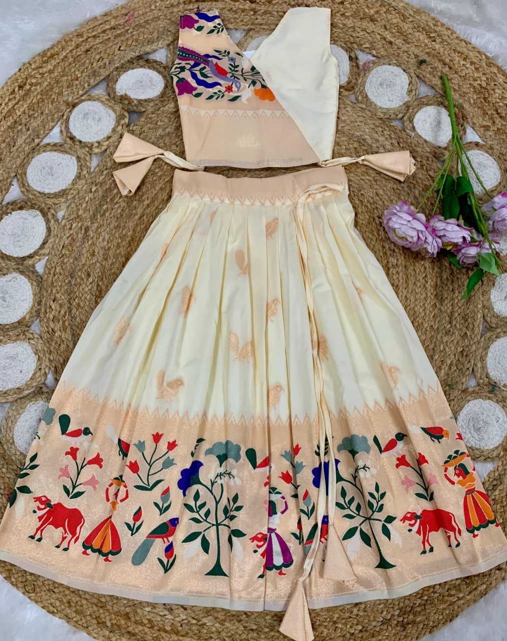Ynf Paithani Silk KESH685 122 Kids Wear Festive Collections Wholesale Kids Lehenga Kids Lehenga Choli Baby Girl Lehenga Manufacturer- Kids Exports