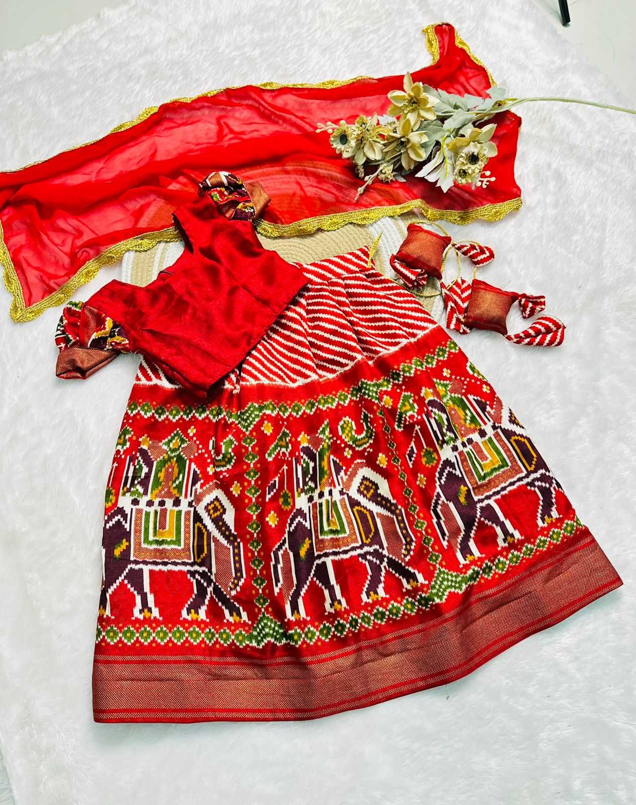 Ynf Patola Silk RIN235 107 Kids Wear Festive Collections Wholesale Kids Lehenga Kids Lehenga Choli Baby Girl Lehenga Manufacturer- Kids Exports