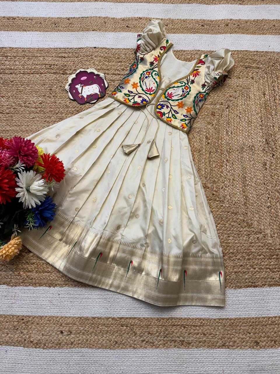 Ynf Soft Silk RIN235 Paithani Kids Wear Wholesale Kids Lehenga Kids Designer Frock Kids Festive Wear Manufacturer- Kids Exports
