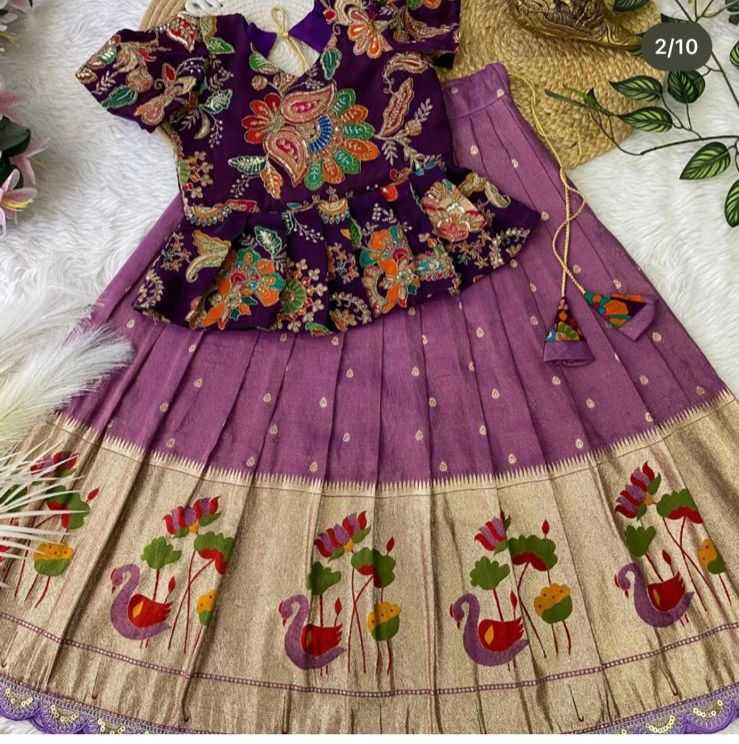 Ynf Tissue Silk RIN235 112 Kids Wear Festive Collections Wholesale Kids Lehenga Kids Lehenga Choli Baby Girl Lehenga Manufacturer- Kids Exports