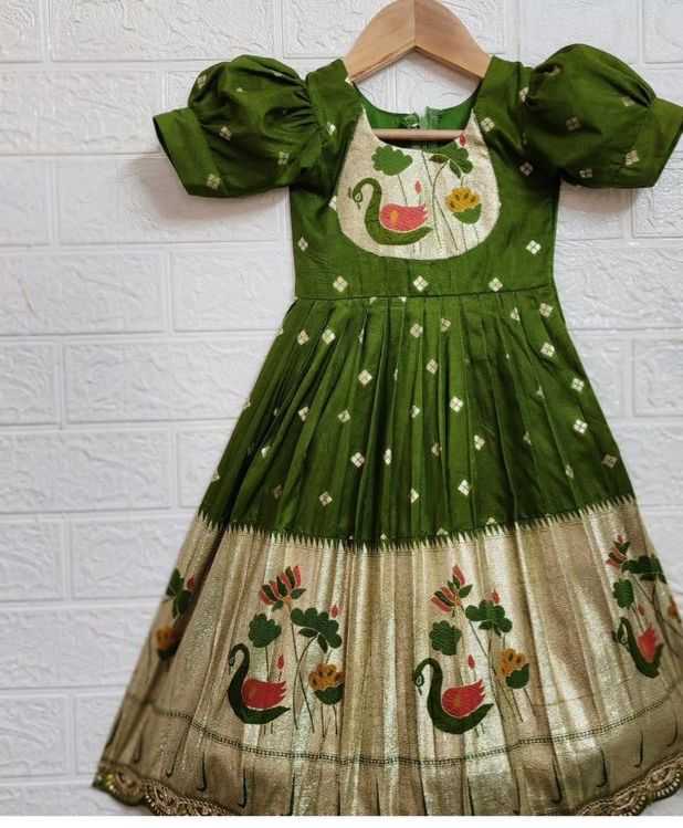 Ynf Tissue Silk RIN235 Gown Kids Wear Wholesale Kids Gown Kids Festive Wear Kids Party Wear Ethnic Manufacturer- Kids Exports