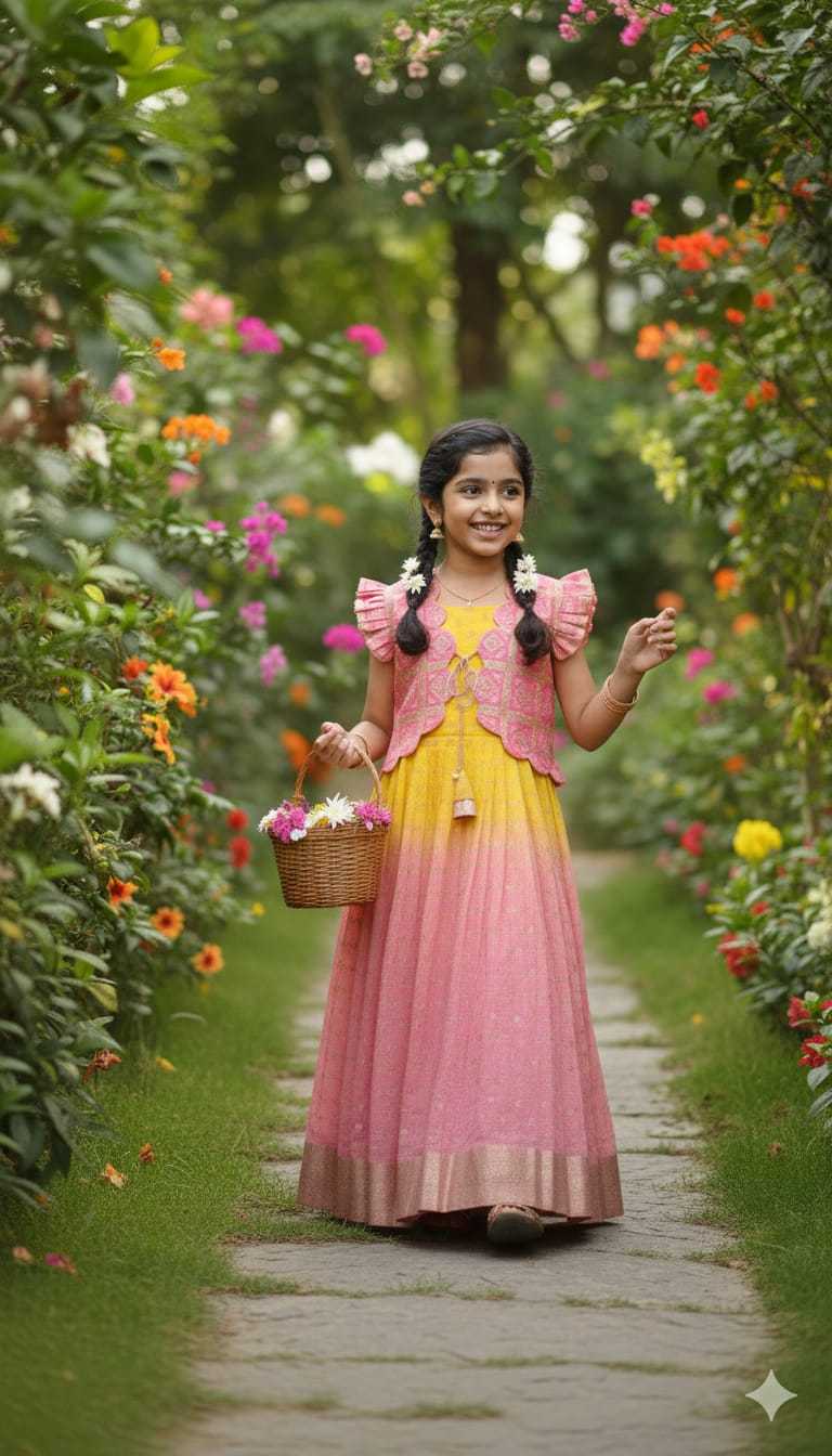 Ynf Viscose KESH505 Coat Kids Wear Wholesale Kids Gown Kids Designer Frock Kids Party Wear Ethnic Manufacturer- Kids Exports