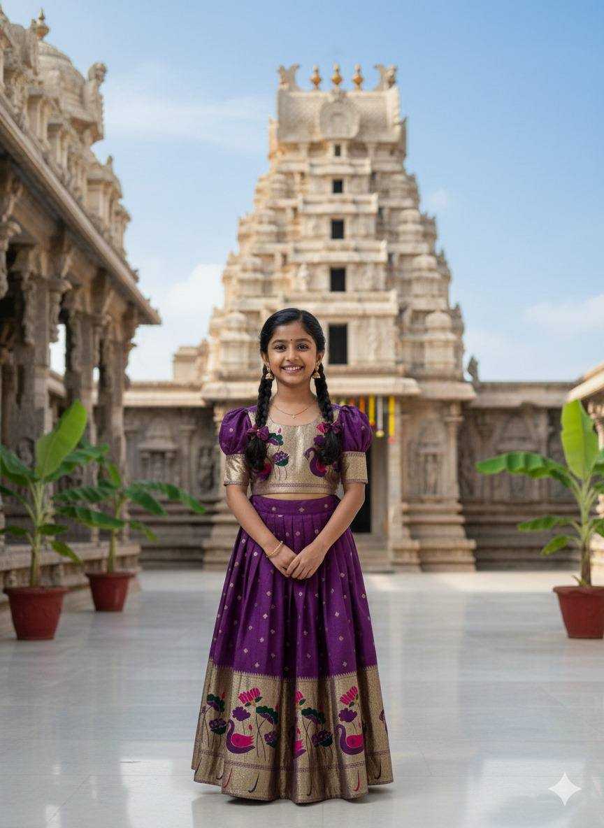 Ynf Soft Silk KESH709 42 Kids Wear Wholesale Kids Co-ord Set Kids Traditional Outfits Kids Lehenga Choli Manufacturer- Kids Exports