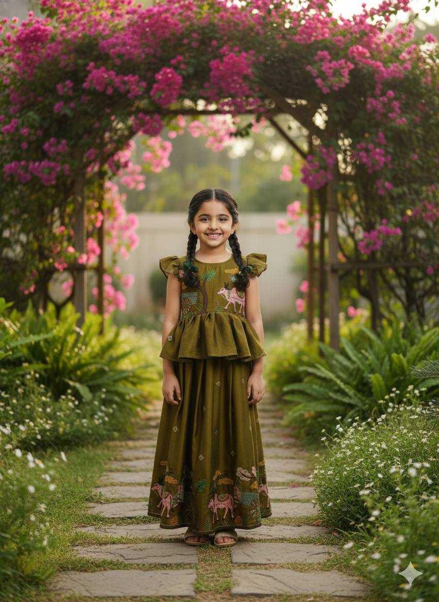 Ynf Space Silk KESH709 38 Kids Wear Wholesale Kids Designer Frock Kids Lehenga Choli Kids Festive Wear Manufacturer- Kids Exports