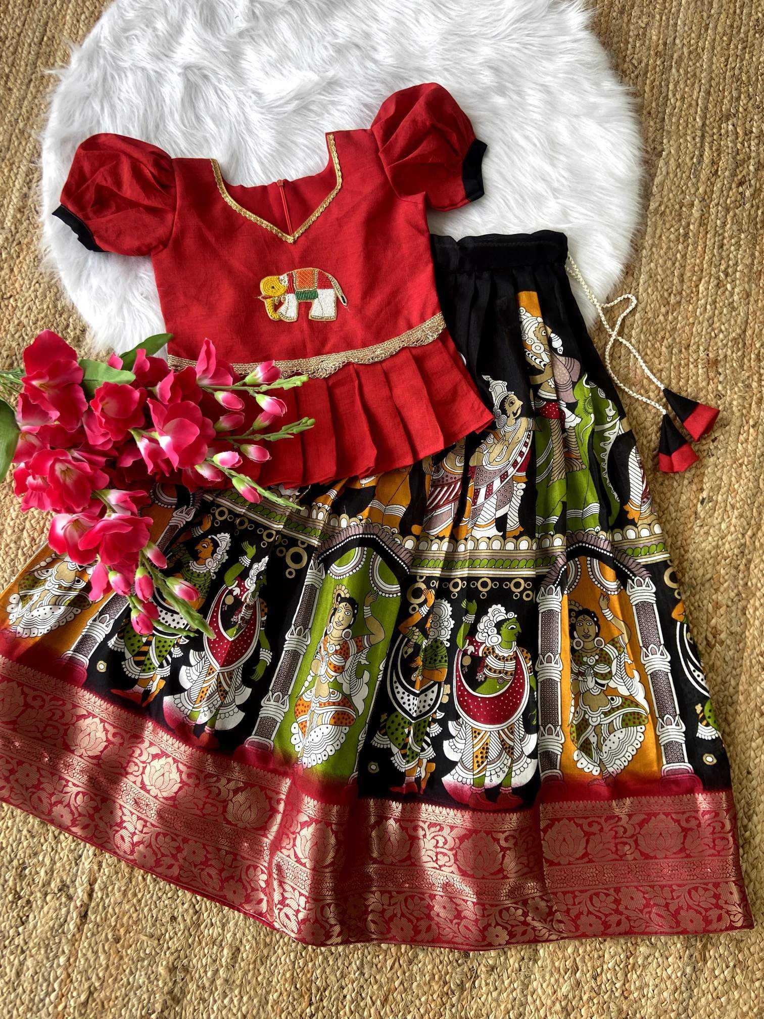 Ynf Dola Silk RIN235 Handwork design Kids Wear Wholesale Kids Lehenga Kids Designer Frock Kids Party Wear Ethnic Manufacturer- Kids Exports