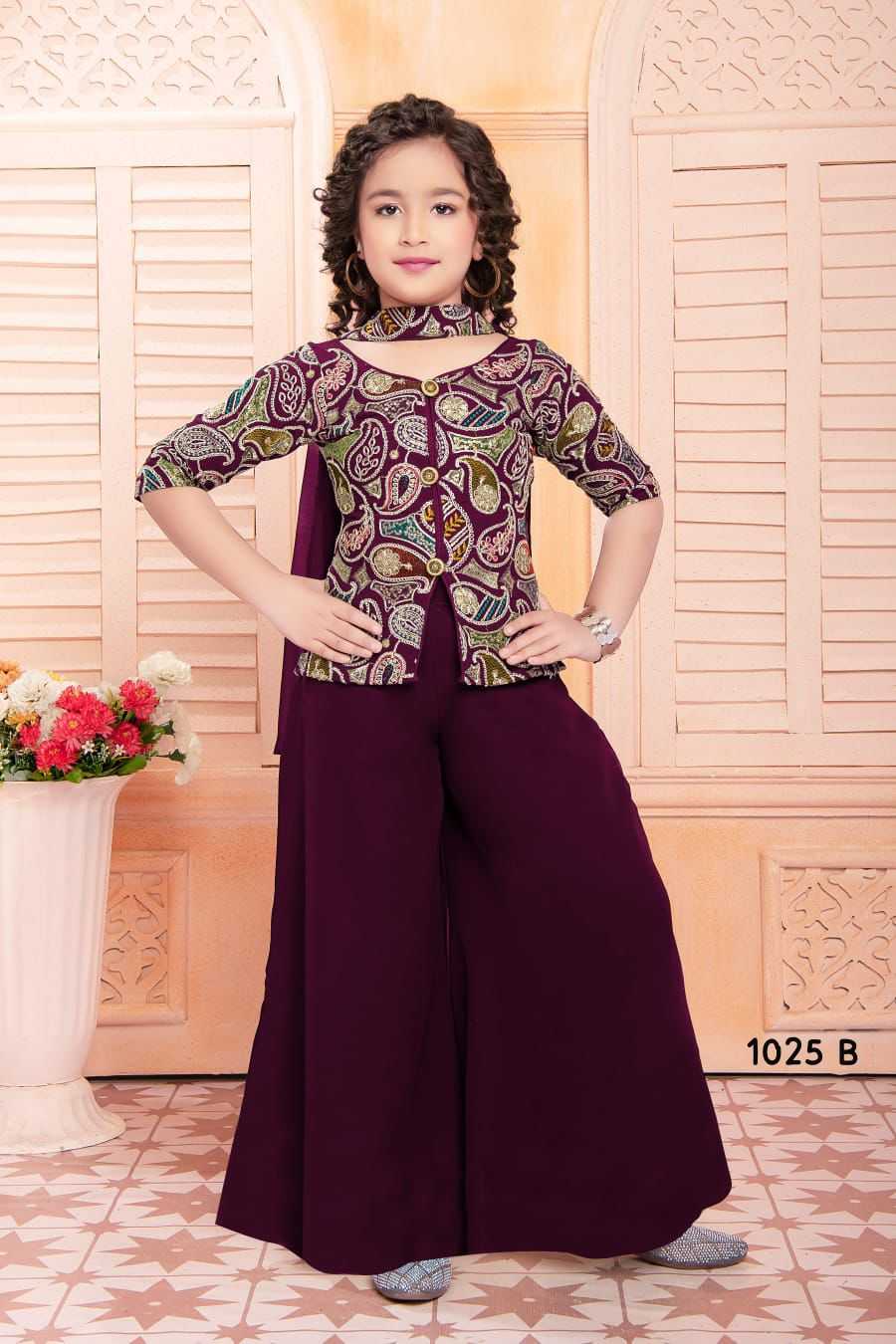 YNF GEORGETTE KSB 1025-K KIDS WEAR WHOLESALE KIDS SHARARA MANUFACTURER