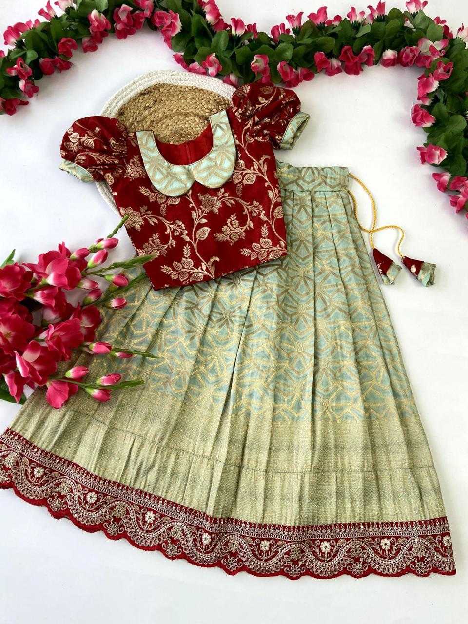 YNF GEORGETTE RIN192 8024 KIDS WEAR WHOLESALE KIDS LEHENGAS MANUFACTURER 