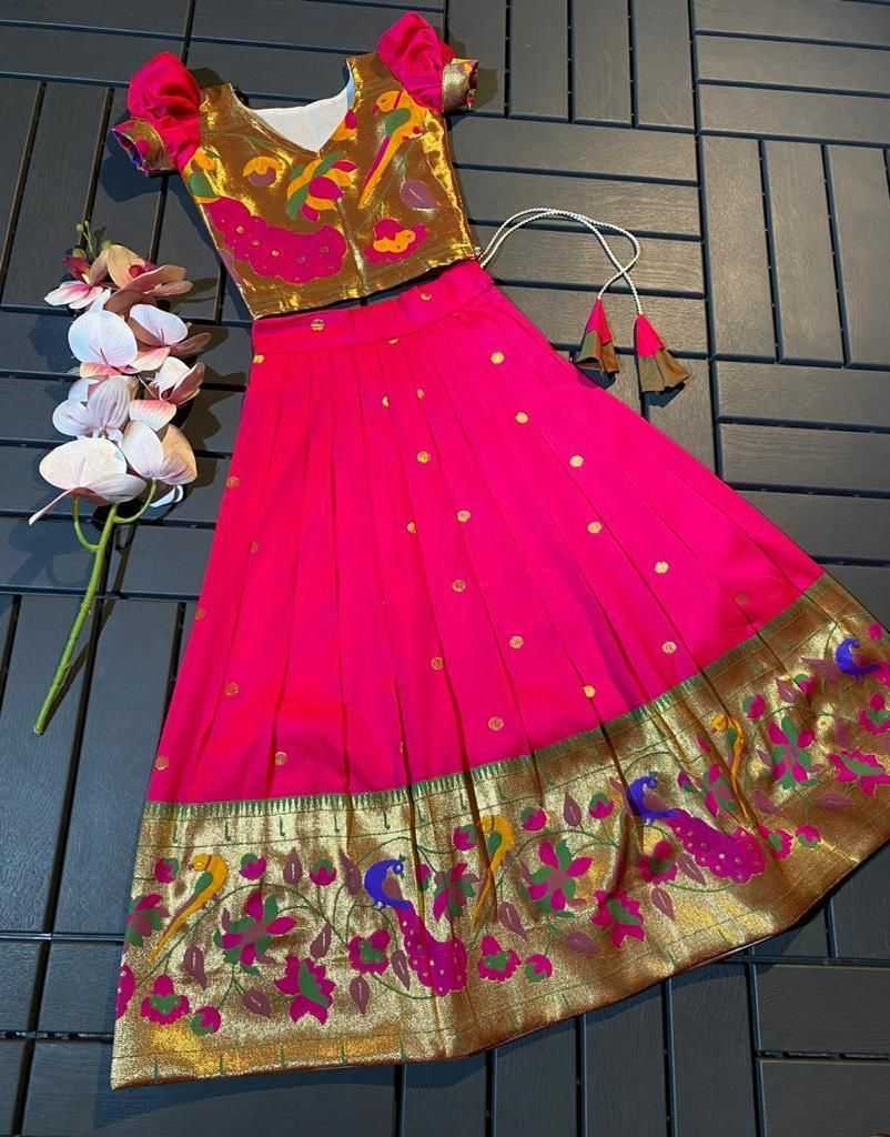 YNF PAITHANI SILK RIN192 7903 KIDS WEAR WHOLESALE KIDS LEHENGAS MANUFACTURER 