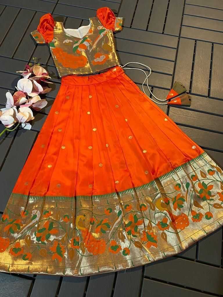 YNF PAITHANI SILK RIN192 7903 KIDS WEAR WHOLESALE KIDS LEHENGAS MANUFACTURER 