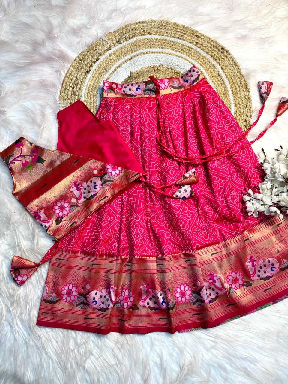 YNF PAITHANI SILK RIN193 APN12 KIDS WEAR WHOLESALE KIDS LEHENGAS MANUFACTURER