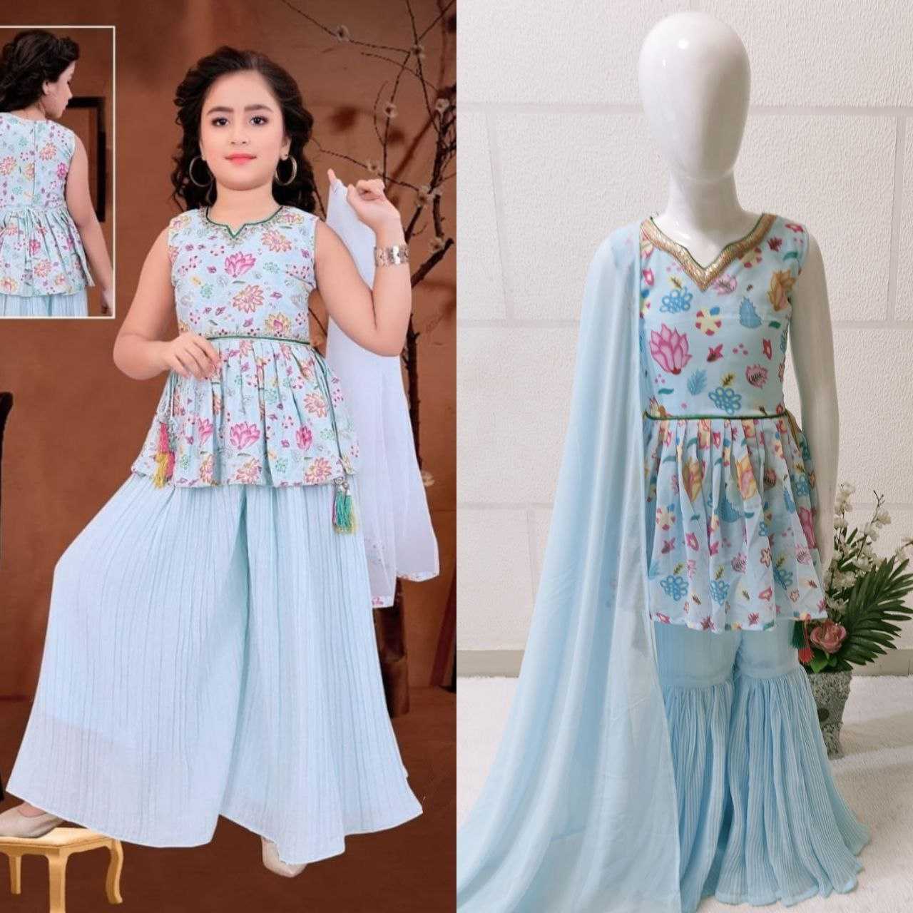 YNF FAUX GEORGETTE KESH168 MNT29 KIDS WEAR WHOLESALE KIDS SHARARA KIDS TRADITIONAL OUTFITS KIDS FESTIVE WEAR KIDS WEDDING OUTFITS KIDS DIWALI CLOTHES MANUFACTURER