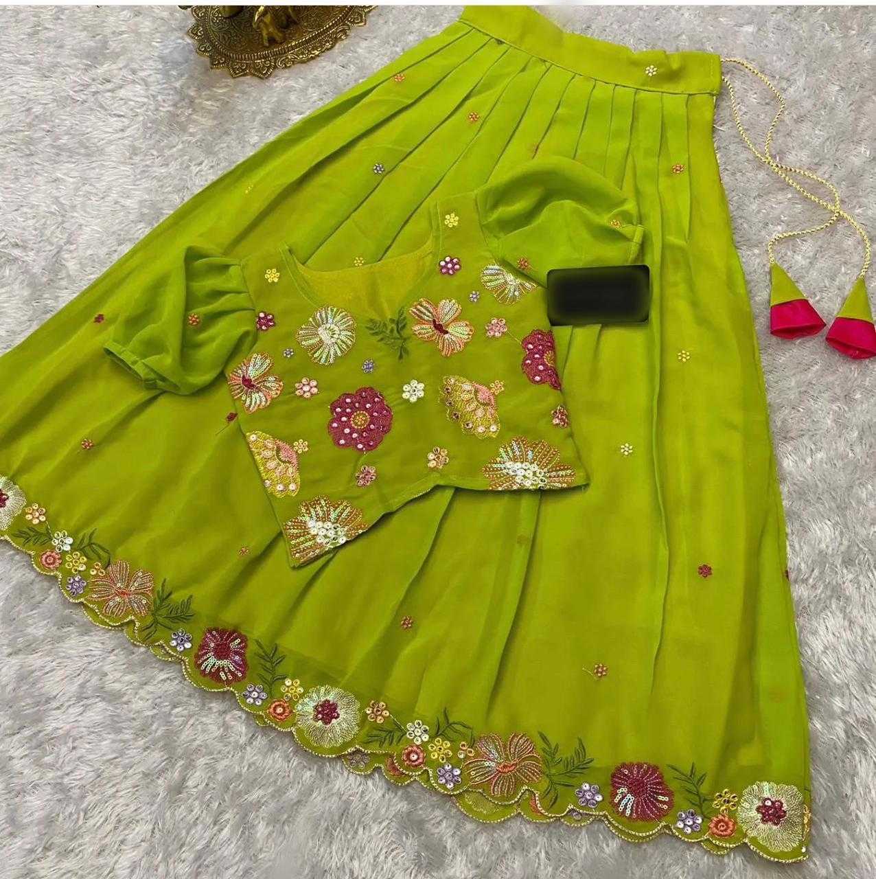 YNF GEORGETTE RIN192 7972 KIDS WEAR WHOLESALE KIDS LEHENGAS MANUFACTURER