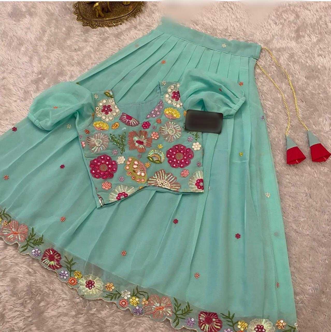 YNF GEORGETTE RIN192 7972 KIDS WEAR WHOLESALE KIDS LEHENGAS MANUFACTURER