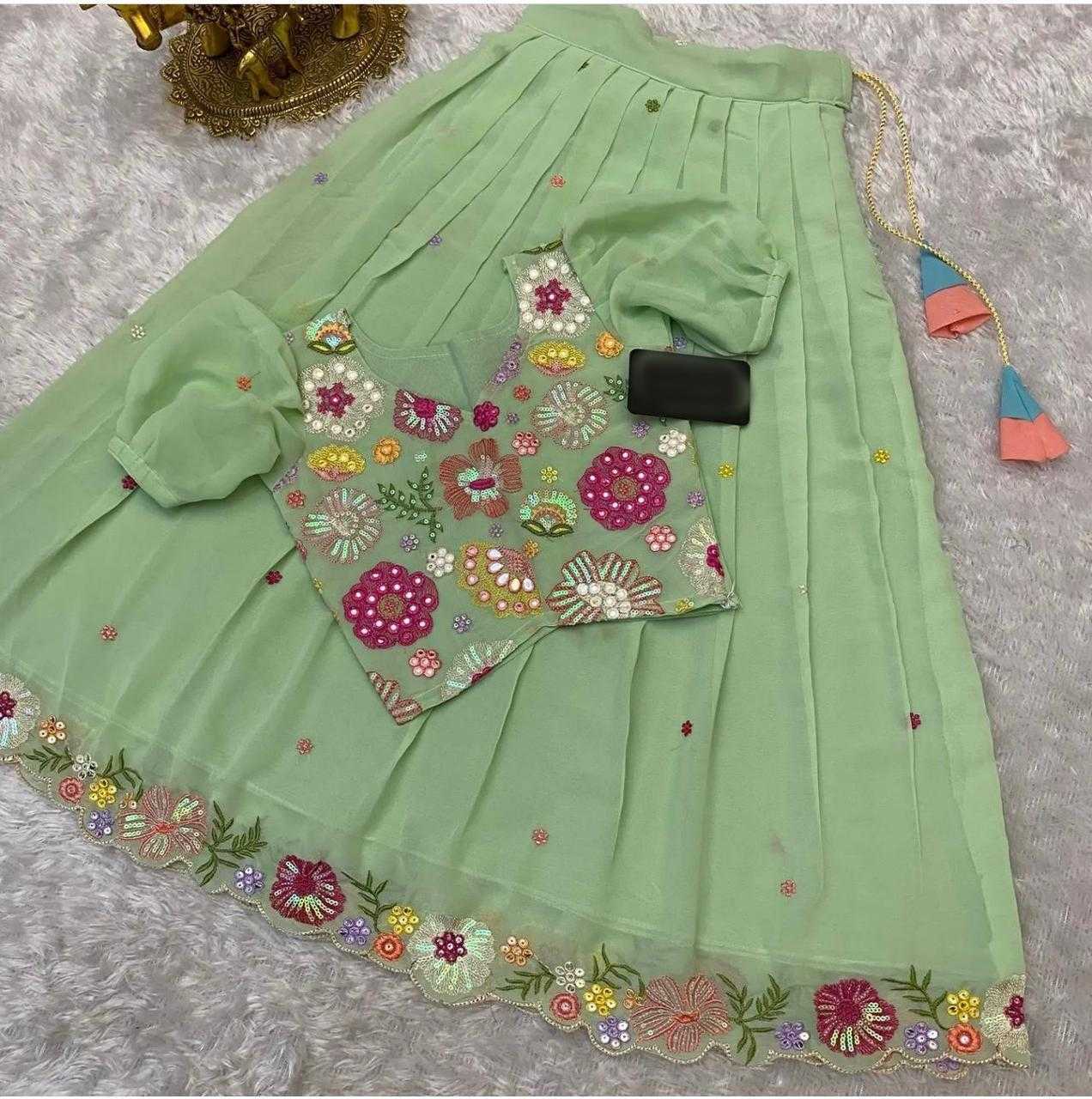 YNF GEORGETTE RIN192 7972 KIDS WEAR WHOLESALE KIDS LEHENGAS MANUFACTURER