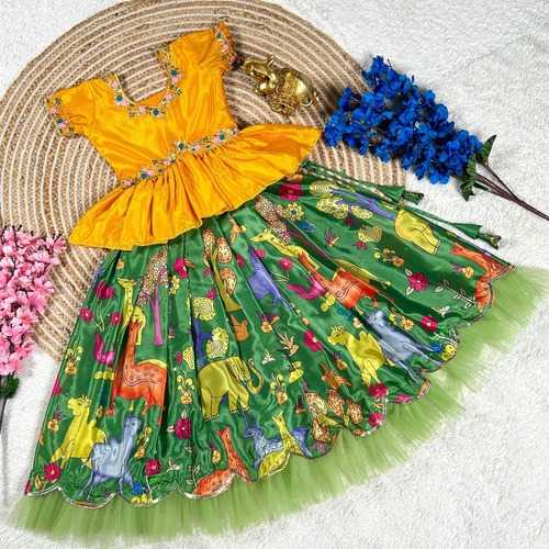 YNF SOFT CHINON KESH109 RRKT79 KIDS WEAR WHOLESALE KIDS LEHENGAS MANUFACTURER