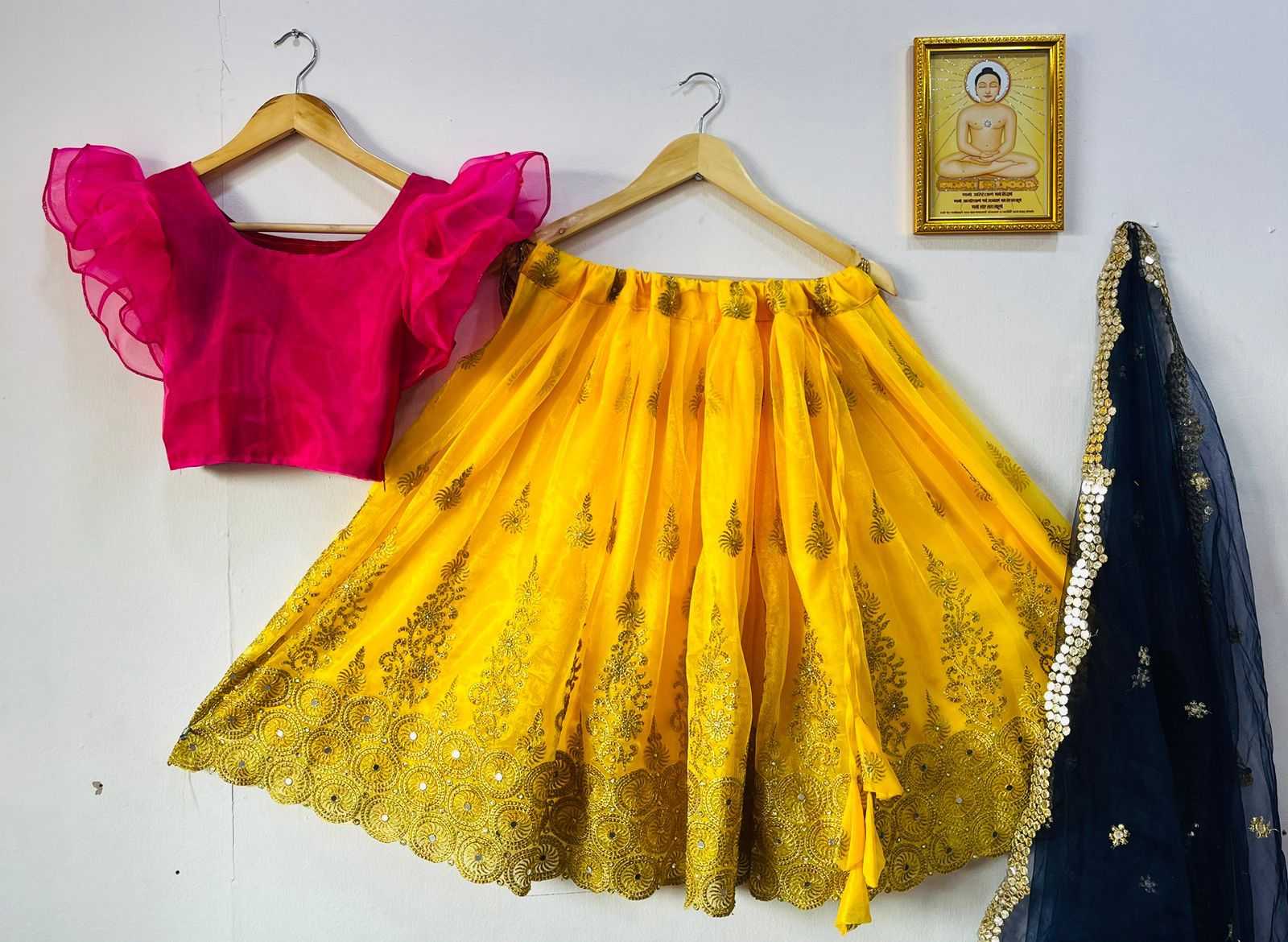 YNF SOFT TISSUE RIN115 REF48 KIDS WEAR WHOLESALE KIDS LEHENGAS MANUFACTURER