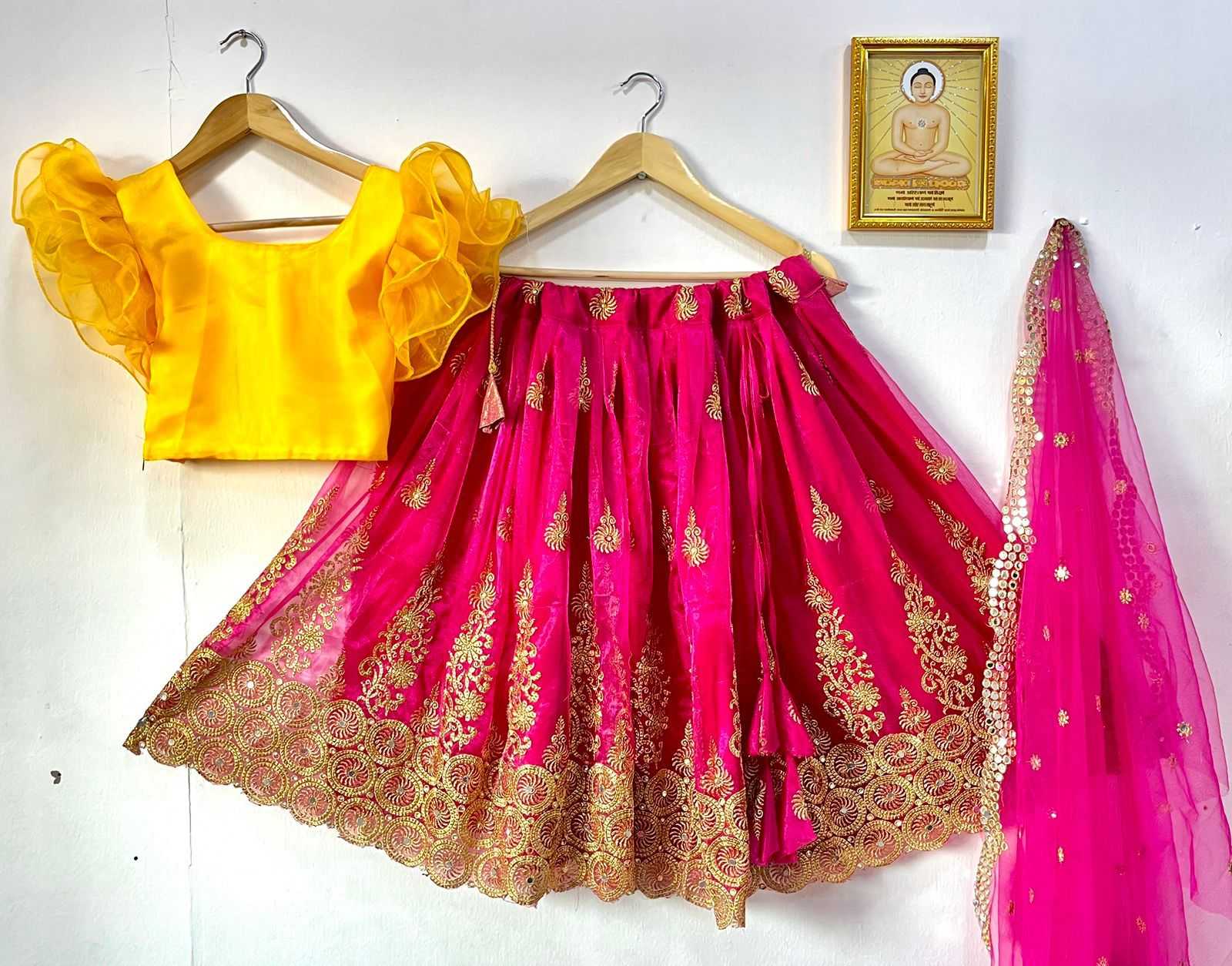 YNF SOFT TISSUE RIN115 REF48 KIDS WEAR WHOLESALE KIDS LEHENGAS MANUFACTURER