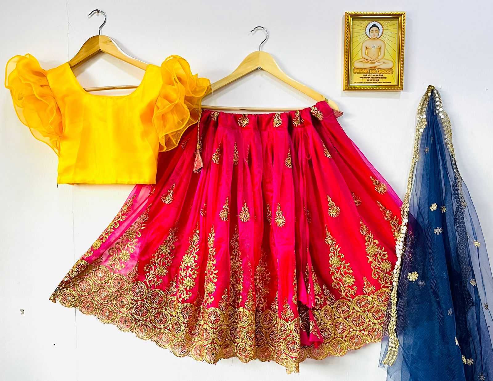 YNF SOFT TISSUE RIN115 REF48 KIDS WEAR WHOLESALE KIDS LEHENGAS MANUFACTURER