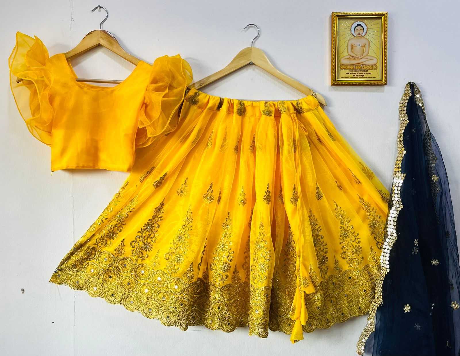 YNF SOFT TISSUE RIN115 REF48 KIDS WEAR WHOLESALE KIDS LEHENGAS MANUFACTURER