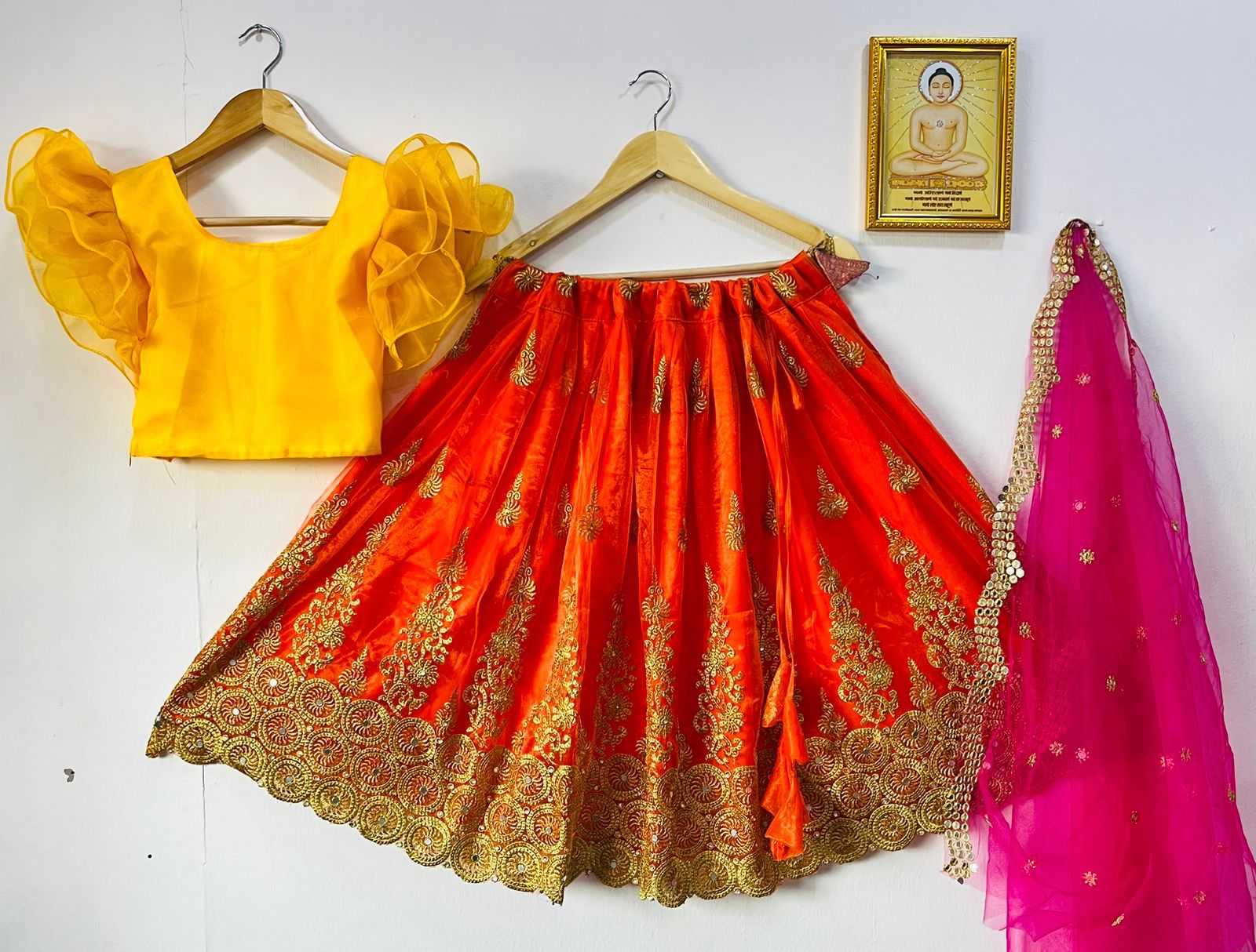 YNF SOFT TISSUE RIN115 REF48 KIDS WEAR WHOLESALE KIDS LEHENGAS MANUFACTURER