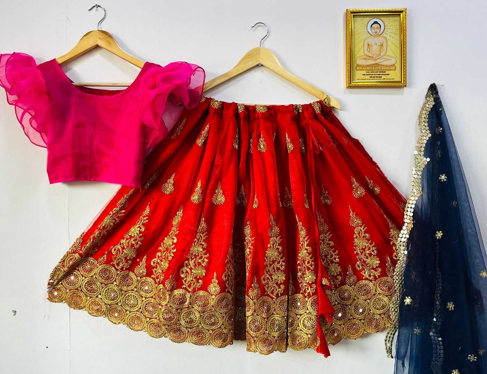 YNF SOFT TISSUE RIN115 REF48 KIDS WEAR WHOLESALE KIDS LEHENGAS MANUFACTURER