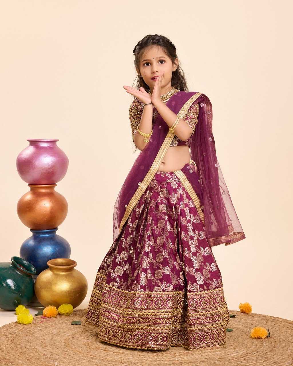 YNF VISCOSE KESH109 RRKT27 KIDS WEAR WHOLESALE KIDS LEHENGAS MANUFACTURER