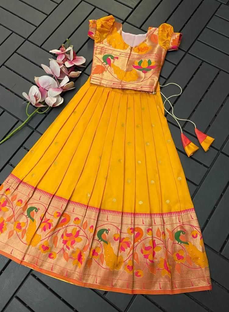 YNF ZARI SILK RIN192 7903 KIDS WEAR WHOLESALE KIDS LEHENGAS MANUFACTURER