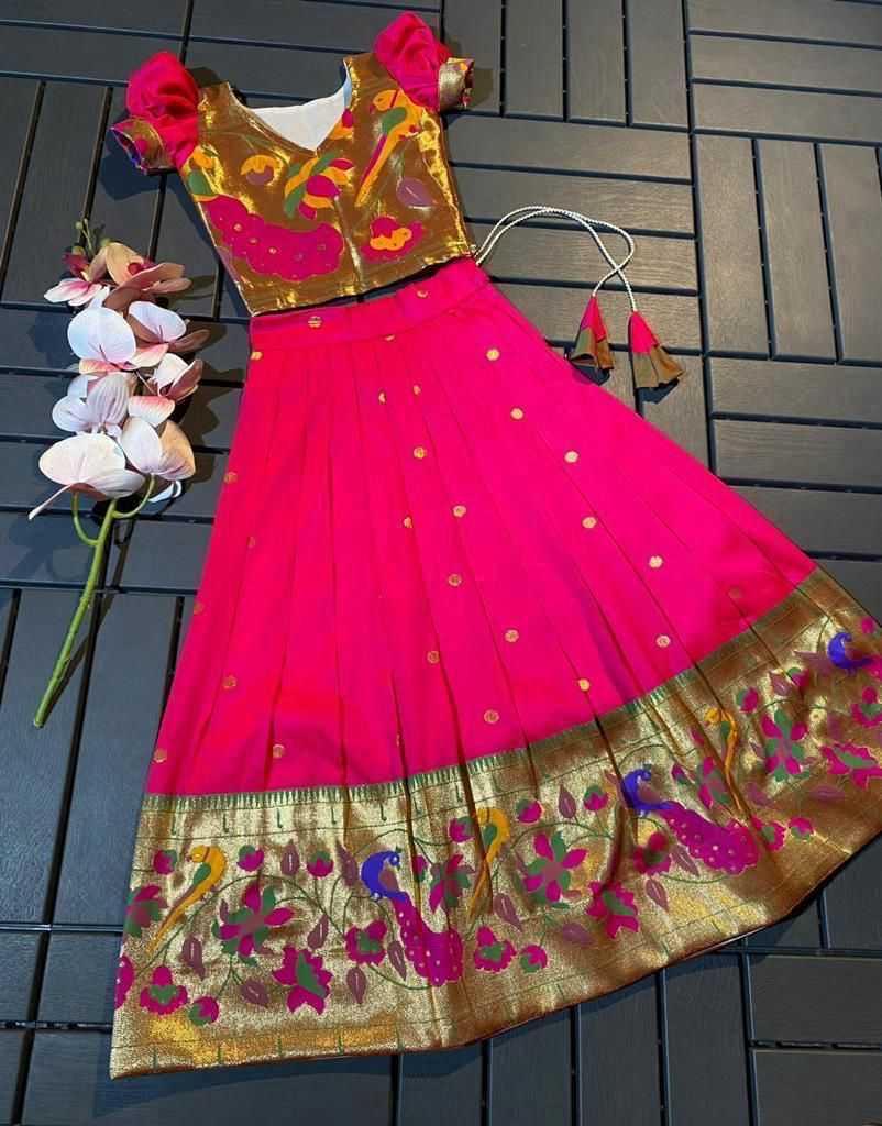 YNF ZARI SILK RIN192 7903 KIDS WEAR WHOLESALE KIDS LEHENGAS MANUFACTURER