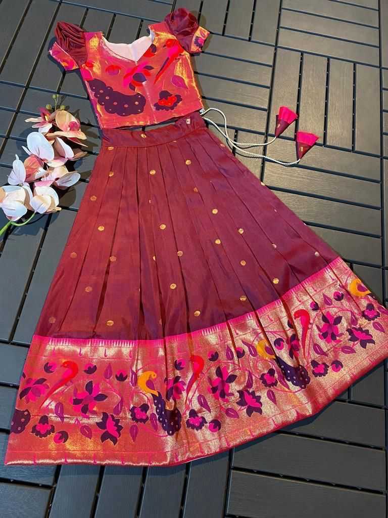 YNF ZARI SILK RIN192 7903 KIDS WEAR WHOLESALE KIDS LEHENGAS MANUFACTURER