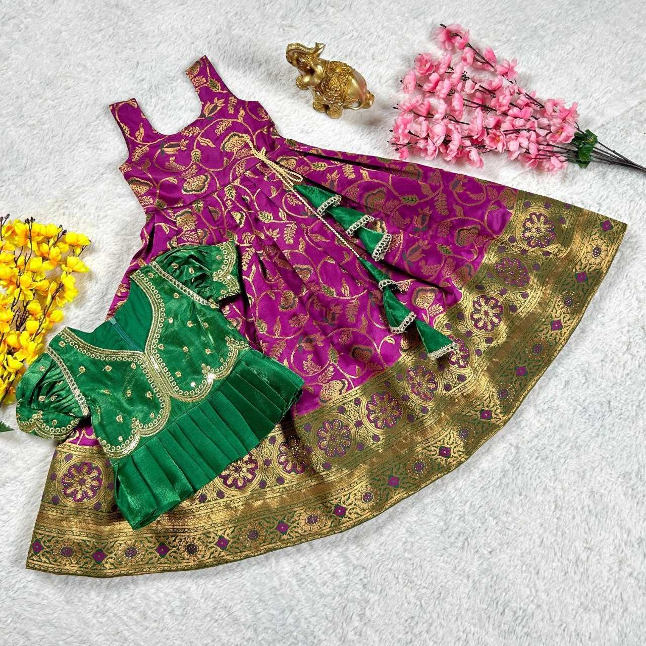 YNF BANGLORI SILK KESH109 RRKT87 KIDS WEAR WHOLESALE KIDS GOWNS MANUFACTURER- Kids Exports