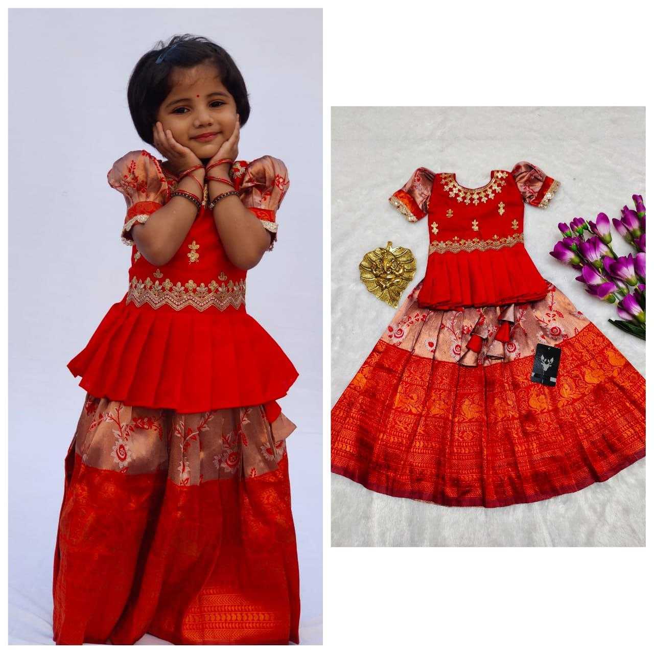 YNF KANIVARM SILK RIN161 RPVR23 KIDS WEAR WHOLESALE KIDS LEHENGA KIDS TRADITIONAL OUTFITS KIDS LEHENGA CHOLI KIDS FESTIVE WEAR KIDS WEDDING OUTFITS MANUFACTURER- Kids Exports