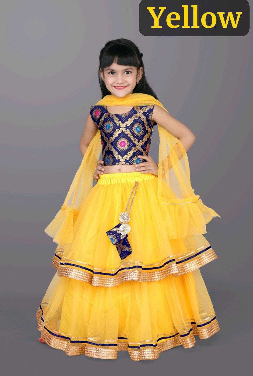 YNF NET KESH255 ETF16 KIDS WEAR WHOLESALE KIDS LEHENGA KIDS LEHENGA CHOLI KIDS FESTIVE WEAR KIDS WEDDING OUTFITS MANUFACTURER- Kids Exports