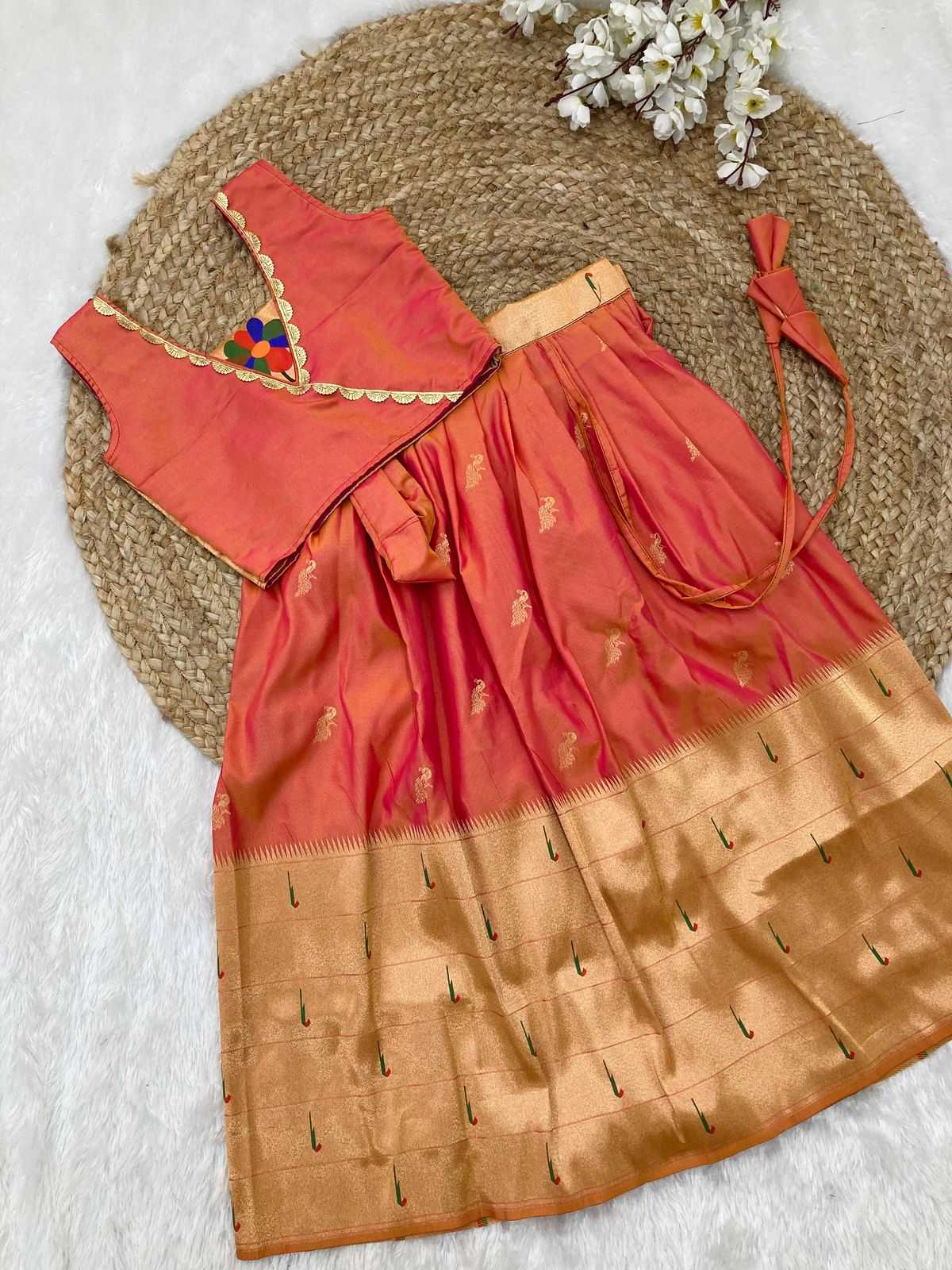 YNF PAITHANI SILK KESH238 RPF01 KIDS WEAR WHOLESALE KIDS LEHENGA TRADITIONAL OUTFITS KIDS LEHENGA FESTIVE WEAR KIDS WEDDING OUTFITS MANUFACTURER- Kids Exports