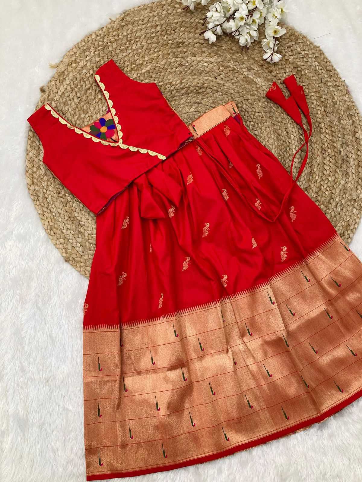 YNF PAITHANI SILK KESH238 RPF01 KIDS WEAR WHOLESALE KIDS LEHENGA TRADITIONAL OUTFITS KIDS LEHENGA FESTIVE WEAR KIDS WEDDING OUTFITS MANUFACTURER- Kids Exports