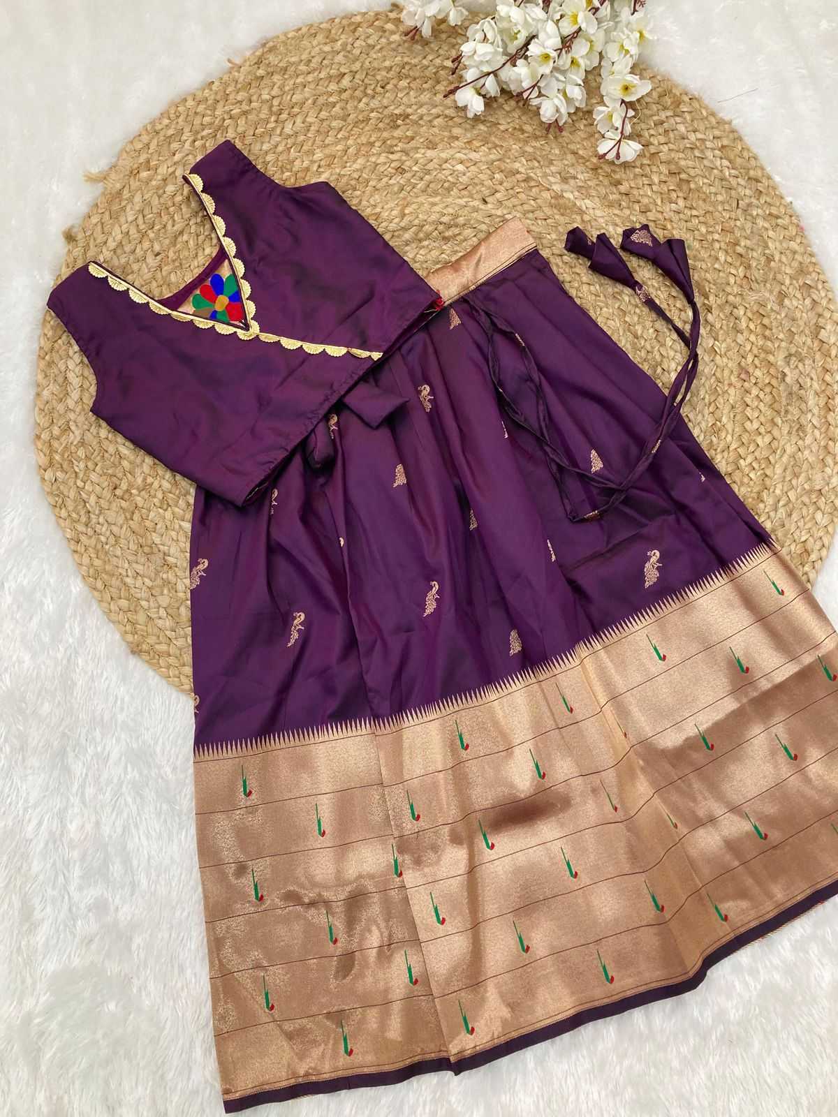 YNF PAITHANI SILK KESH238 RPF01 KIDS WEAR WHOLESALE KIDS LEHENGA TRADITIONAL OUTFITS KIDS LEHENGA FESTIVE WEAR KIDS WEDDING OUTFITS MANUFACTURER- Kids Exports