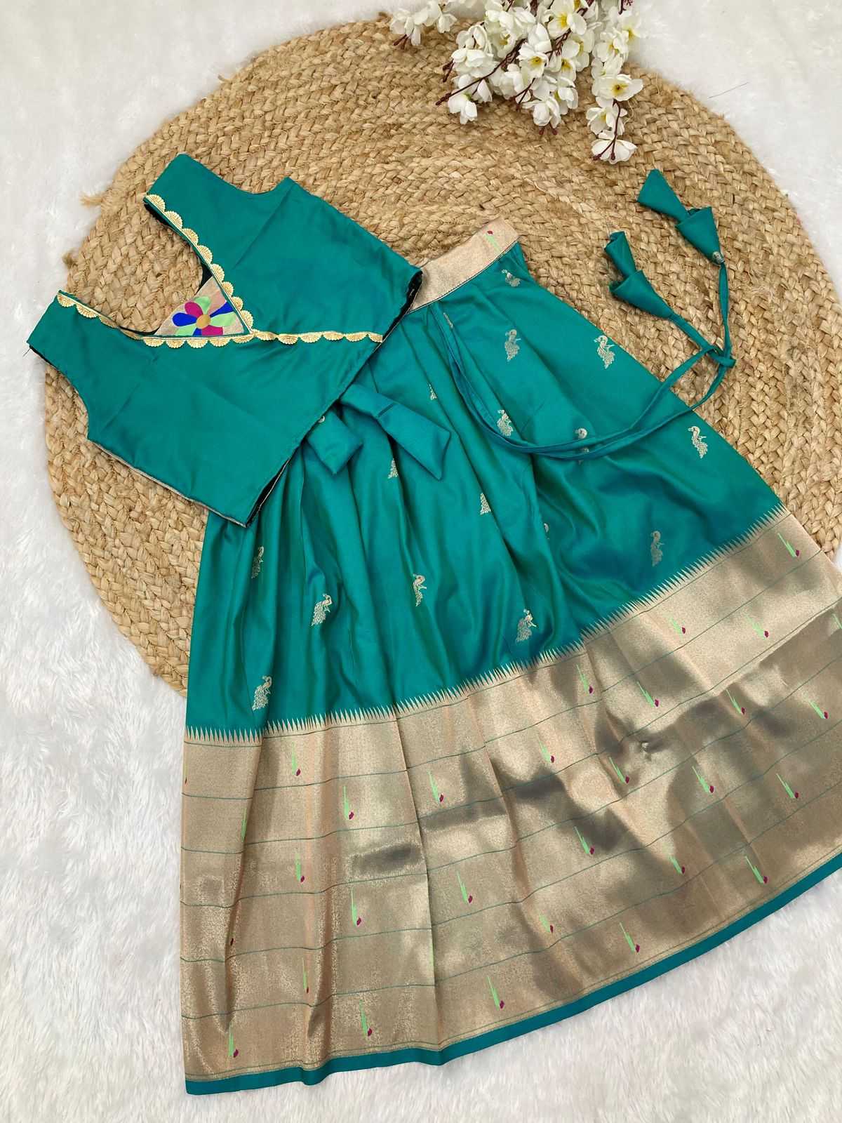 YNF PAITHANI SILK KESH238 RPF01 KIDS WEAR WHOLESALE KIDS LEHENGA TRADITIONAL OUTFITS KIDS LEHENGA FESTIVE WEAR KIDS WEDDING OUTFITS MANUFACTURER- Kids Exports