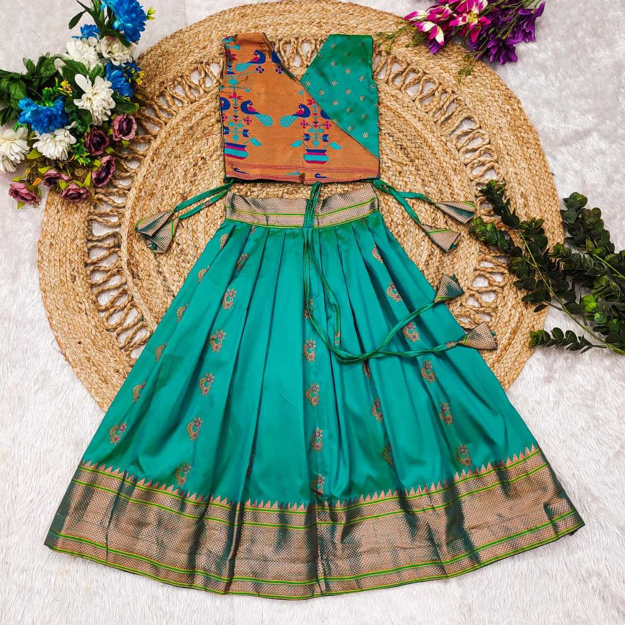 YNF PAITHANI SILK RIN192 8046 KIDS WEAR WHOLESALE KIDS LEHENGA CHOLI BABY GIRL LEHENGA KIDS WEAR MANUFACTURER- Kids Exports