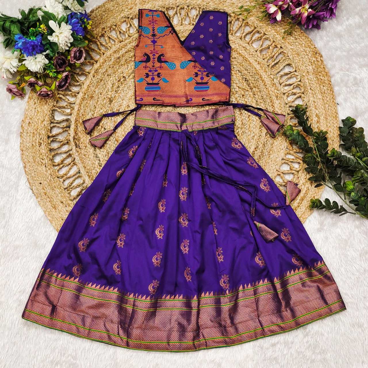 YNF PAITHANI SILK RIN192 8046 KIDS WEAR WHOLESALE KIDS LEHENGA CHOLI BABY GIRL LEHENGA KIDS WEAR MANUFACTURER- Kids Exports