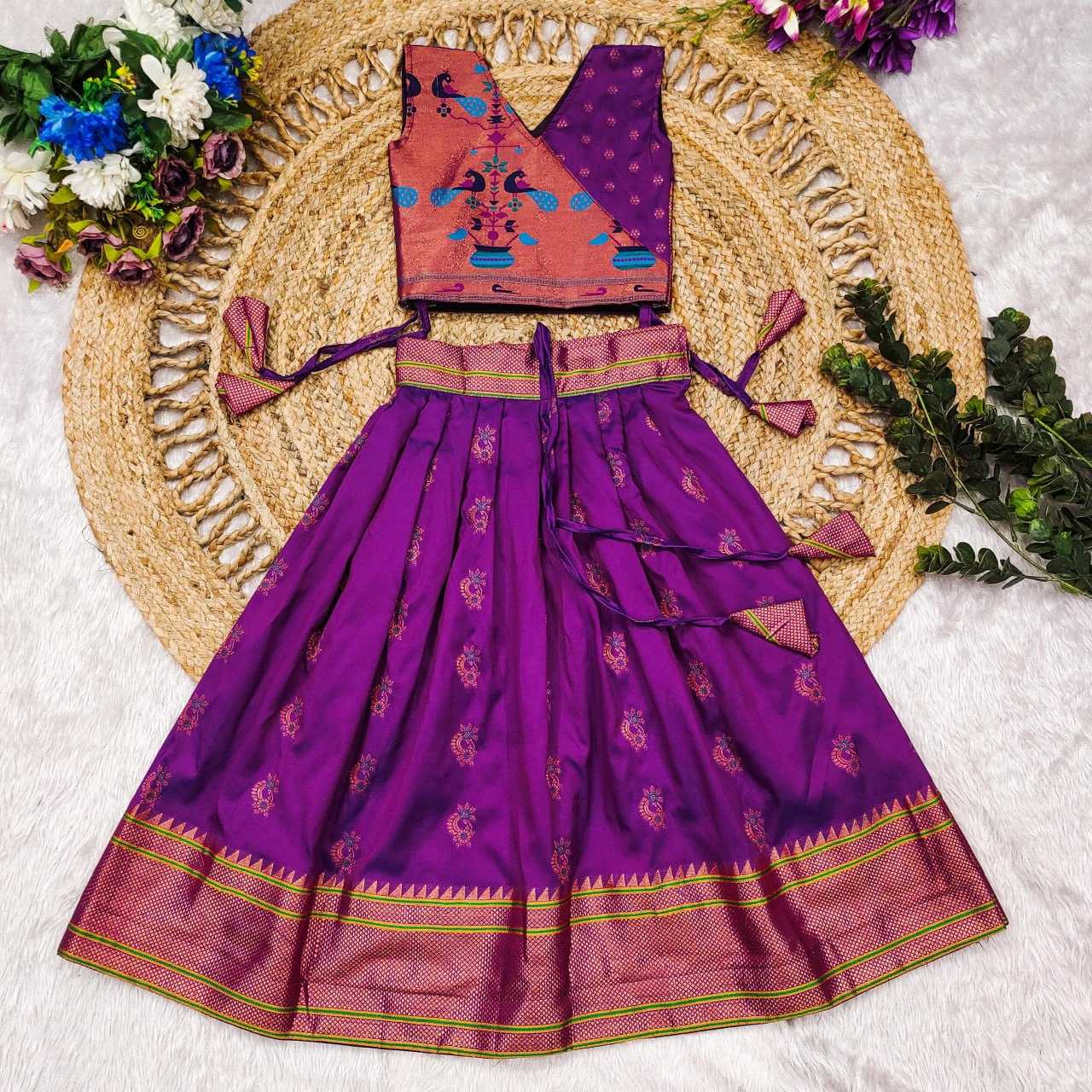 YNF PAITHANI SILK RIN192 8046 KIDS WEAR WHOLESALE KIDS LEHENGA CHOLI BABY GIRL LEHENGA KIDS WEAR MANUFACTURER- Kids Exports