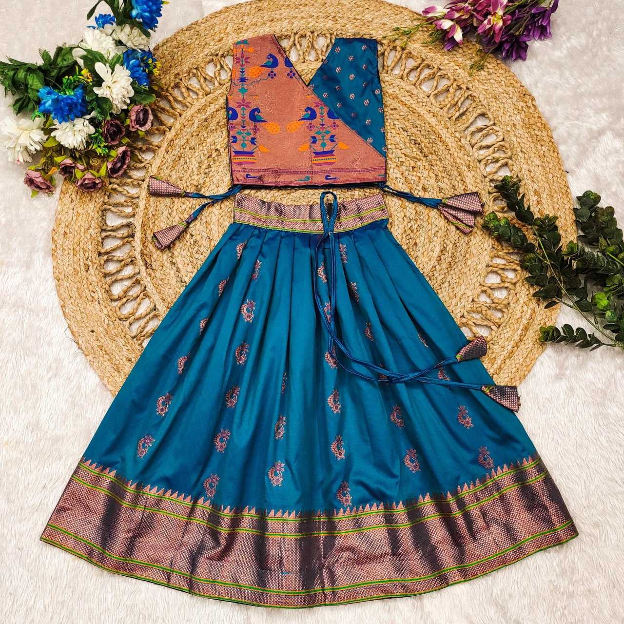 YNF PAITHANI SILK RIN192 8046 KIDS WEAR WHOLESALE KIDS LEHENGA CHOLI BABY GIRL LEHENGA KIDS WEAR MANUFACTURER- Kids Exports