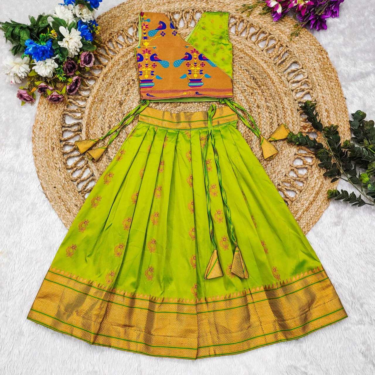 YNF PAITHANI SILK RIN192 8046 KIDS WEAR WHOLESALE KIDS LEHENGA CHOLI BABY GIRL LEHENGA KIDS WEAR MANUFACTURER- Kids Exports