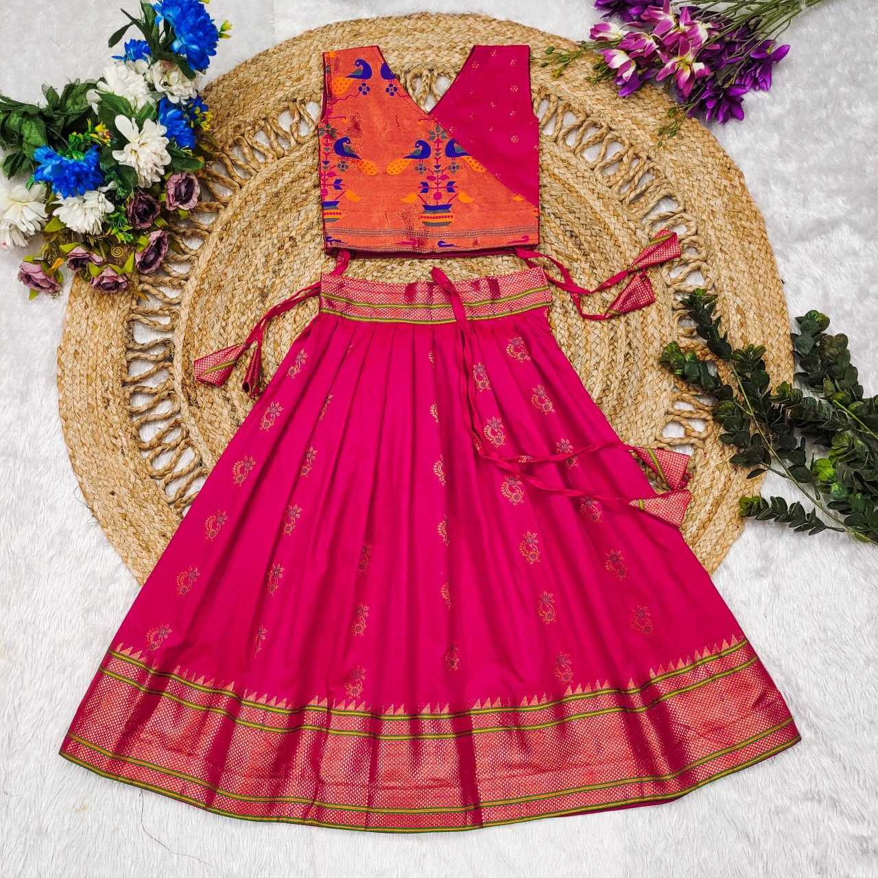 YNF PAITHANI SILK RIN192 8046 KIDS WEAR WHOLESALE KIDS LEHENGA CHOLI BABY GIRL LEHENGA KIDS WEAR MANUFACTURER- Kids Exports