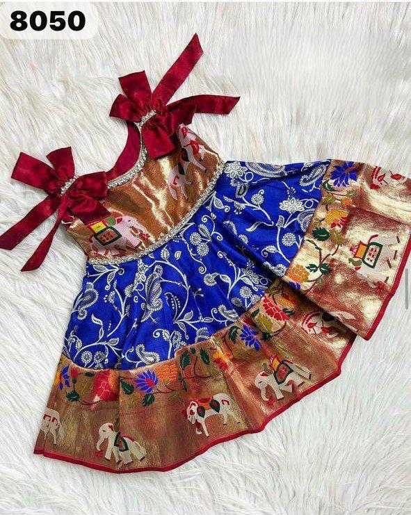 YNF PAITHANI SILK RIN192 8050 KIDS WEAR WHOLESALE KIDS FROCKS KIDS ETHIC WEAR KIDS FESTIVE WEAR KIDS KIDS PARTY WEAR ETHNIC MANUFACTURER- Kids Exports